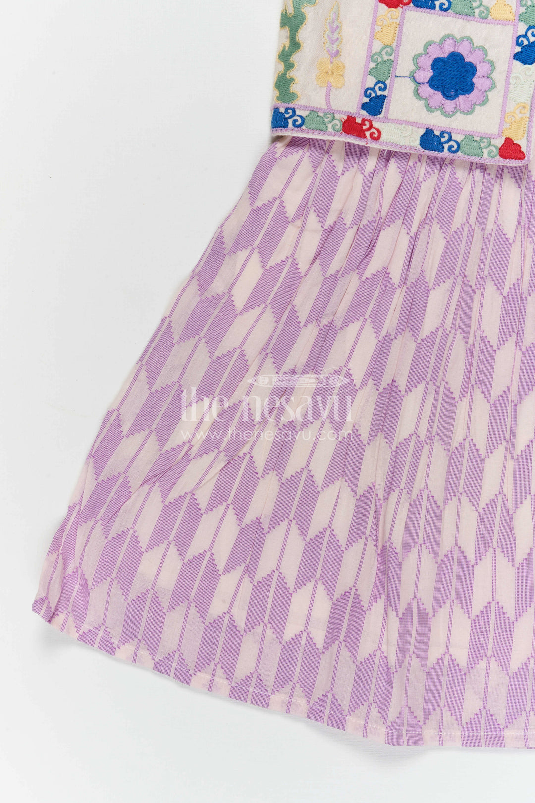 The Nesavu Girls Cotton Frock Baby Girl Cotton Frock for Festive Outings and Special Occasions Nesavu Nesavu baby girl cotton frock with embroidered jacket style for festive outings and special occasions