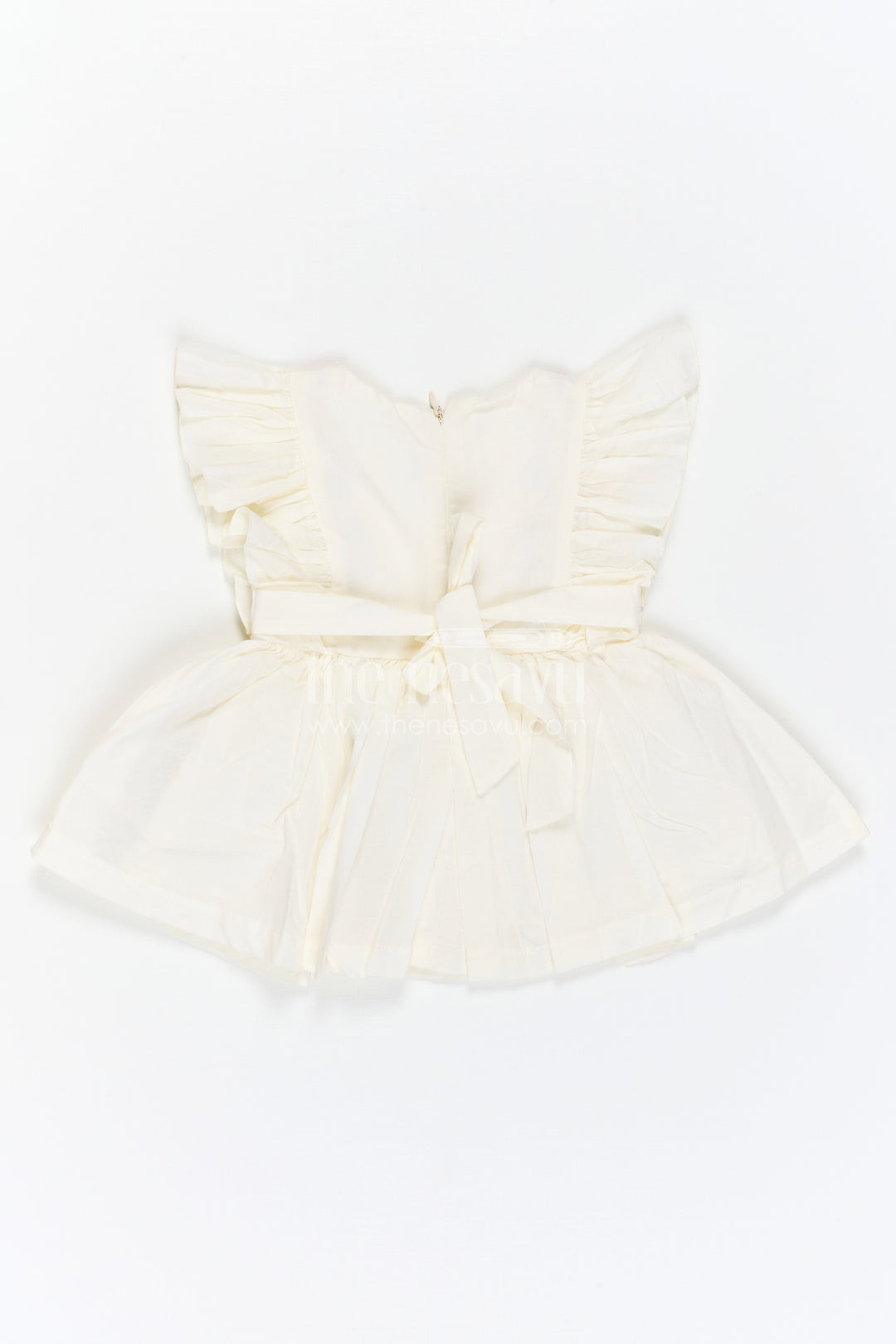 The Nesavu Baby Cotton Frocks Baby Girl Cotton Frock for Festive Wear and Small Functions Nesavu Nesavu Baby Girl Cotton Frock For Festive Wear With Thread Embroidery Sleeveless Ethnic Style Dress