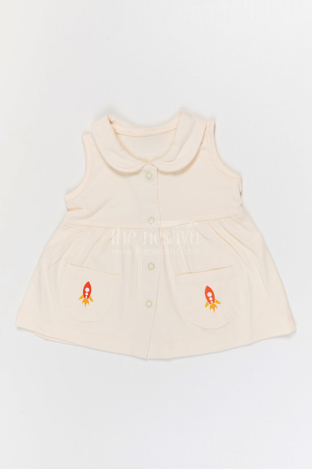 The Nesavu Baby Frocks Baby Girl Cotton Frock for First Outings Nesavu 10 (NB) / Purple / Cotton BFJ941A-10 Nesavu Baby Girl Cotton Jersey Frock With Flared Fit For First Outings And Daily Wear