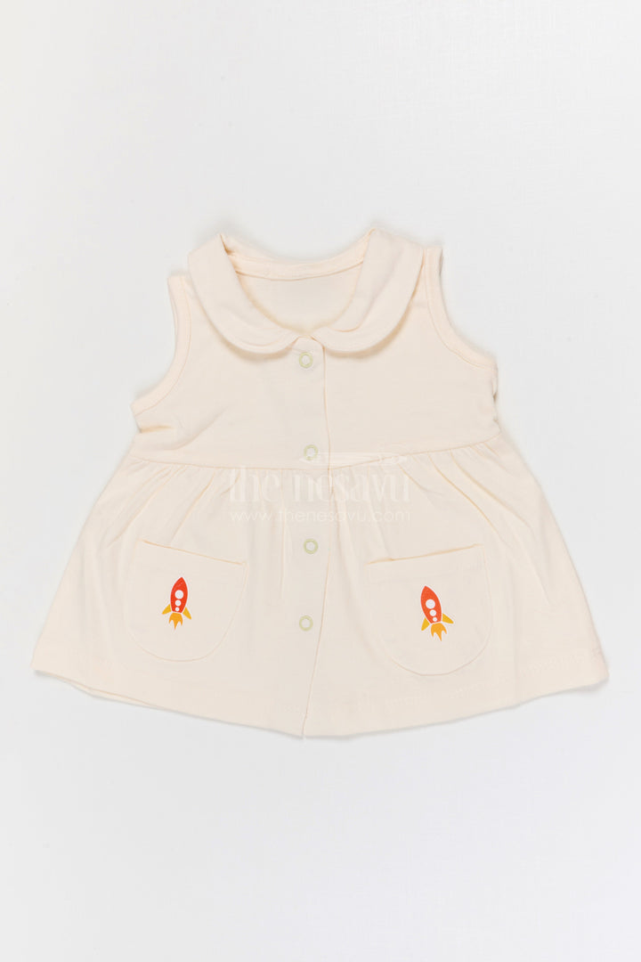 The Nesavu Baby Frocks Baby Girl Cotton Frock for First Outings Nesavu 10 (NB) / Purple / Cotton BFJ941A-10 Nesavu Baby Girl Cotton Jersey Frock With Flared Fit For First Outings And Daily Wear