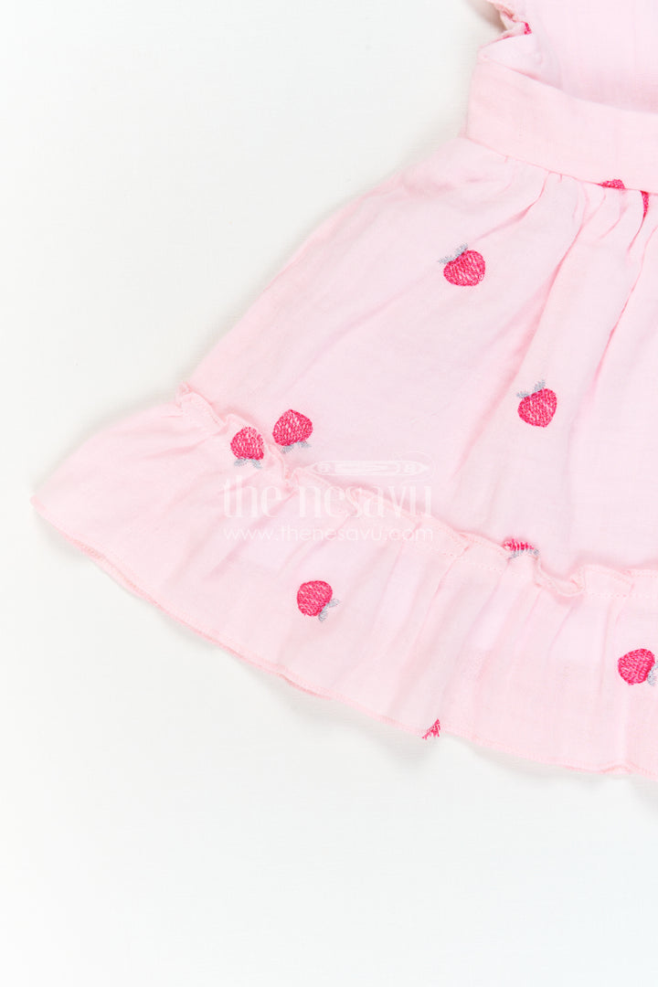 The Nesavu Baby Cotton Frocks Baby Girl Cotton Frock for Summer Outings and First Birthdays Nesavu Nesavu Baby Girl Muslin Cotton Frock With Thread Embroidery For Birthdays And Summer Outings