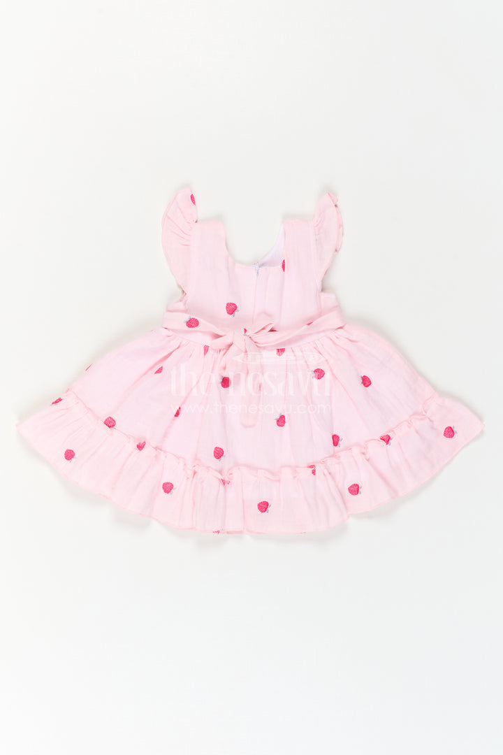 The Nesavu Baby Cotton Frocks Baby Girl Cotton Frock for Summer Outings and First Birthdays Nesavu Nesavu Baby Girl Muslin Cotton Frock With Thread Embroidery For Birthdays And Summer Outings