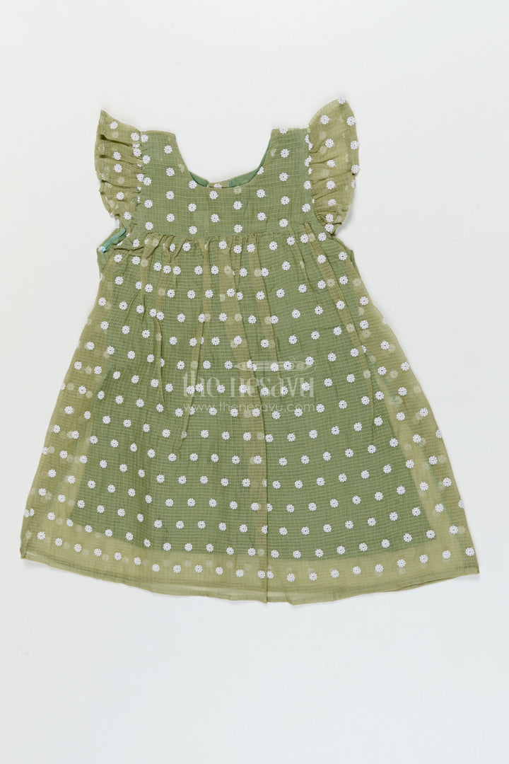 The Nesavu Girls Cotton Frock Baby Girl Cotton Frock with Chikankari Embroidery for Summer Outings Nesavu 20 (3Y) / Green / style 2 GFC2083AB-20 Nesavu baby girl cotton frock with chikankari embroidery for summer casual wear