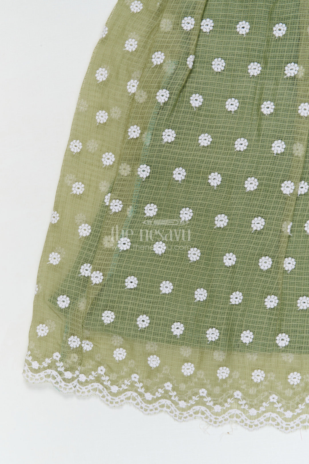 The Nesavu Girls Cotton Frock Baby Girl Cotton Frock with Chikankari Embroidery for Summer Outings Nesavu Nesavu baby girl cotton frock with chikankari embroidery for summer casual wear