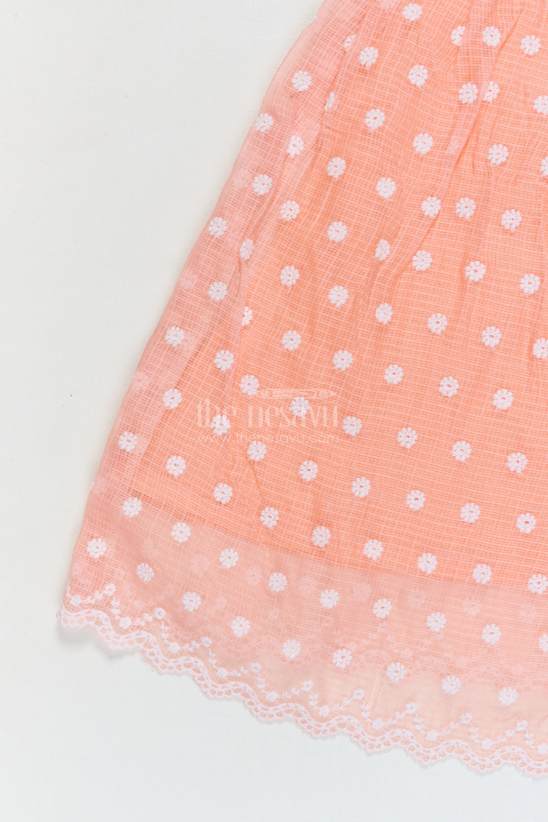 The Nesavu Girls Cotton Frock Baby Girl Cotton Frock with Chikankari for Sunny Day Celebrations Nesavu Nesavu baby girl cotton frock with chikankari embroidery for summer events and play