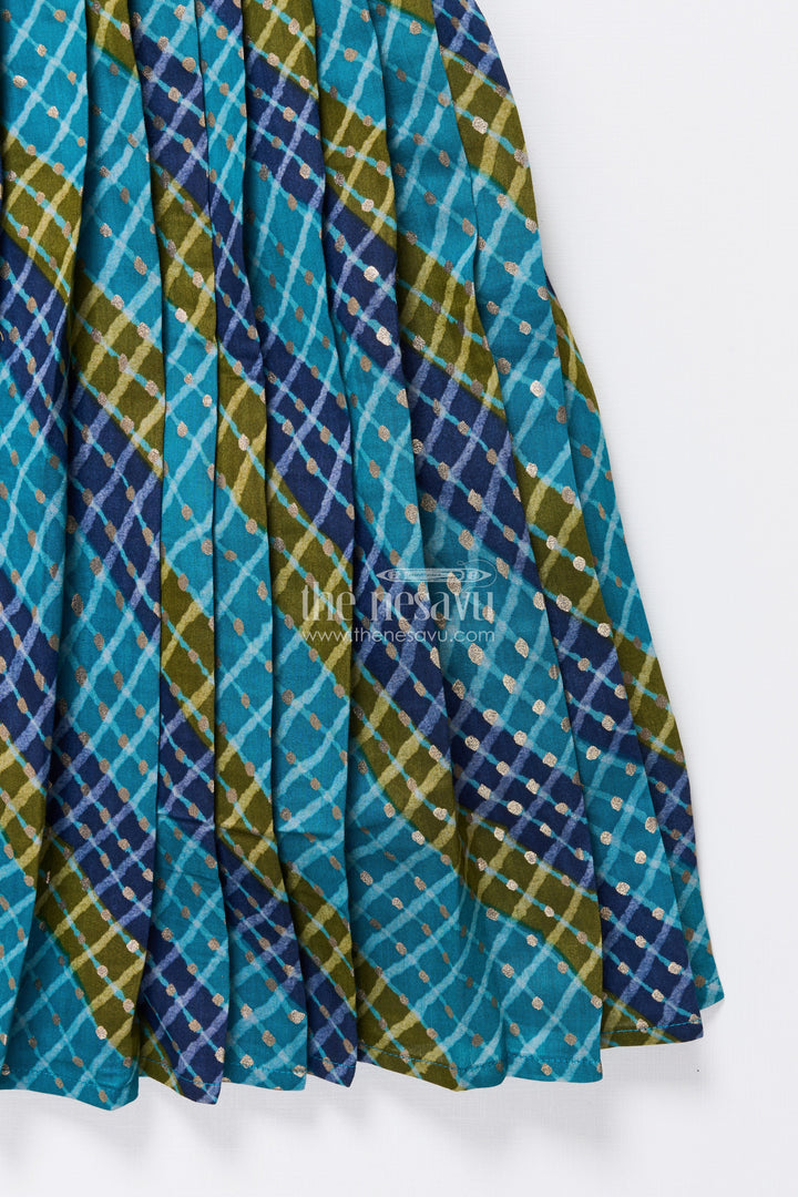 The Nesavu Pattu Pavadai Baby Girl Cotton Frock with Embellished Yoke for Festive Wear Nesavu Nesavu baby girl cotton frock patch yoke festive events traditional occasions