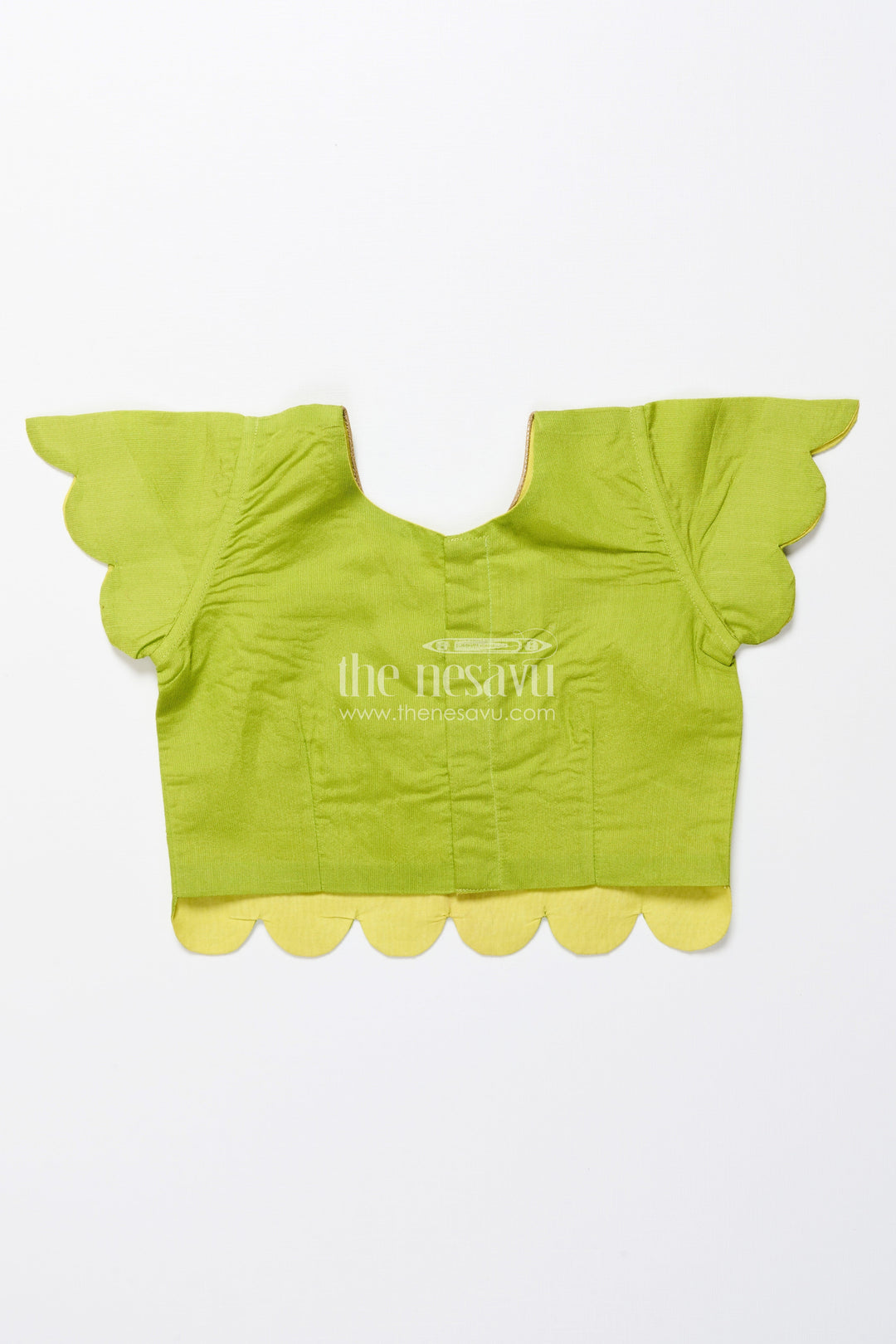 The Nesavu Pattu Pavadai Baby Girl Cotton Frock with Embellished Yoke for Festive Wear Nesavu Nesavu baby girl cotton frock patch yoke festive events traditional occasions