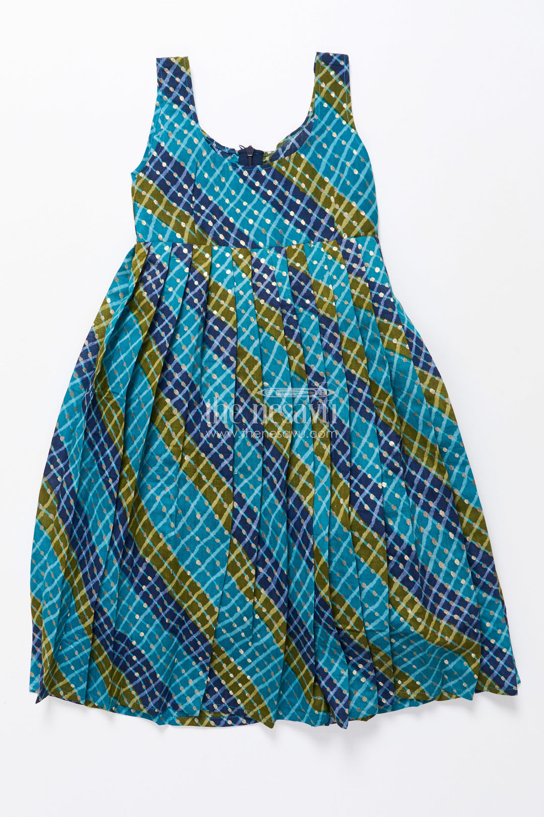 The Nesavu Pattu Pavadai Baby Girl Cotton Frock with Embellished Yoke for Festive Wear Nesavu Nesavu baby girl cotton frock patch yoke festive events traditional occasions