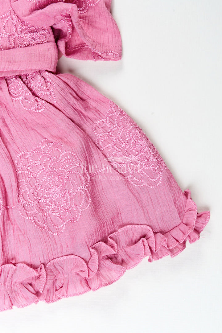 The Nesavu Baby Cotton Frocks Baby girl cotton frock with embroidery for birthday and festive wear Nesavu Nesavu baby girl cotton frock embroidery birthday parties festive occasions