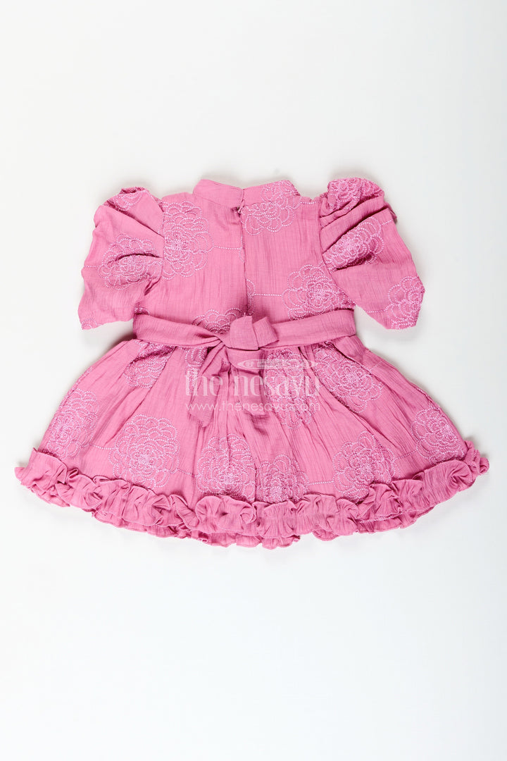 The Nesavu Baby Cotton Frocks Baby girl cotton frock with embroidery for birthday and festive wear Nesavu Nesavu baby girl cotton frock embroidery birthday parties festive occasions