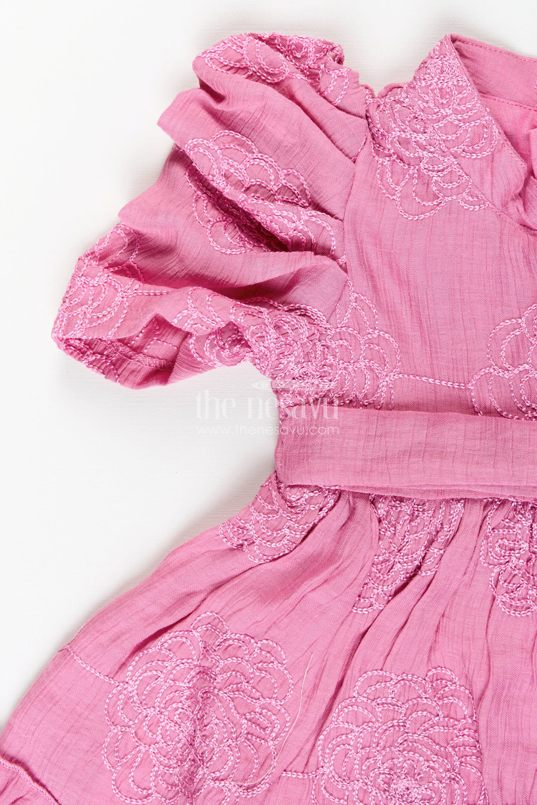 The Nesavu Baby Cotton Frocks Baby girl cotton frock with embroidery for birthday and festive wear Nesavu Nesavu baby girl cotton frock embroidery birthday parties festive occasions