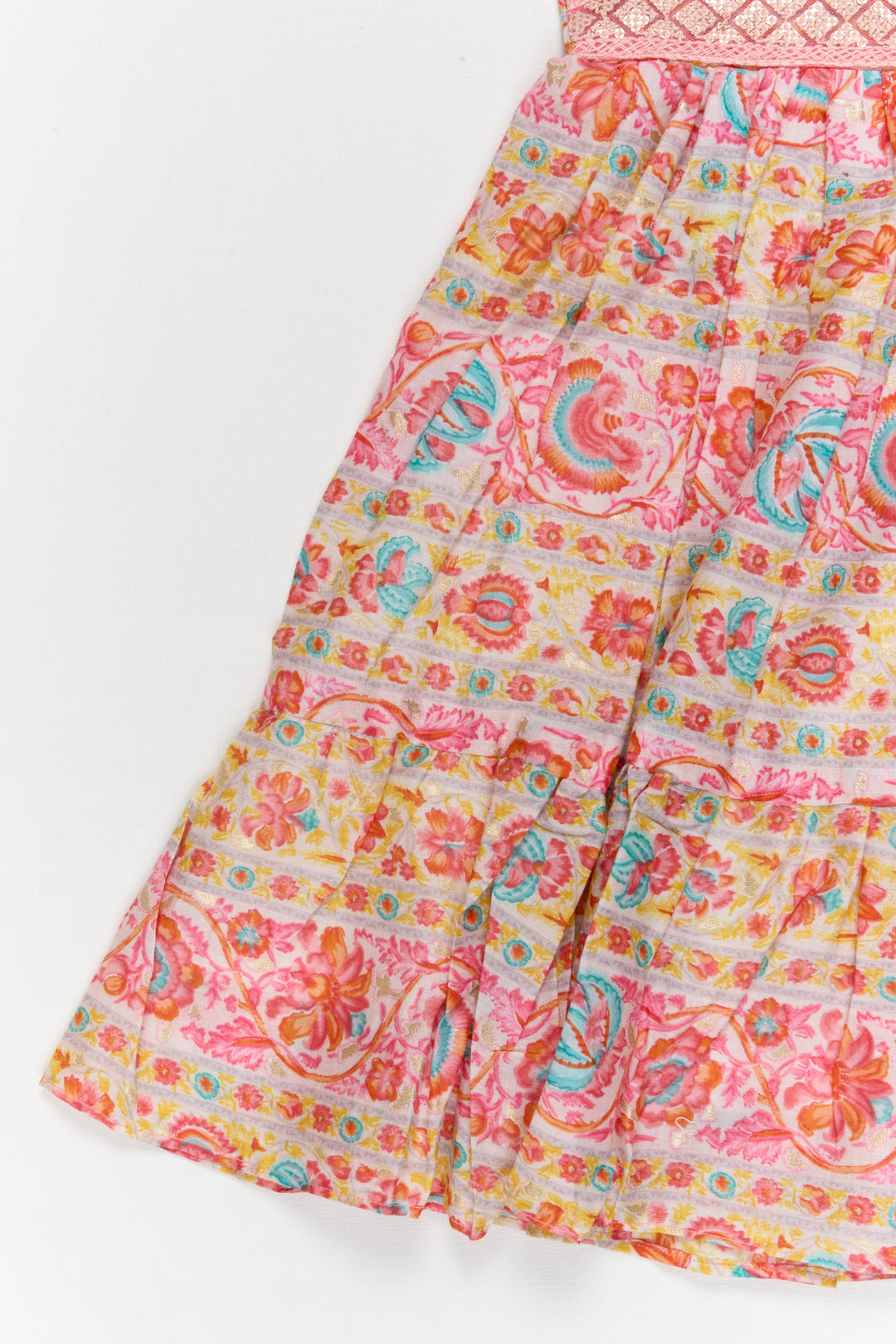 The Nesavu Girls Cotton Frock Baby Girl Cotton Frock with Ethnic Floral Print for Festive Casual Days Nesavu Nesavu baby girl cotton frock with ethnic floral print for birthdays and casual festive moments