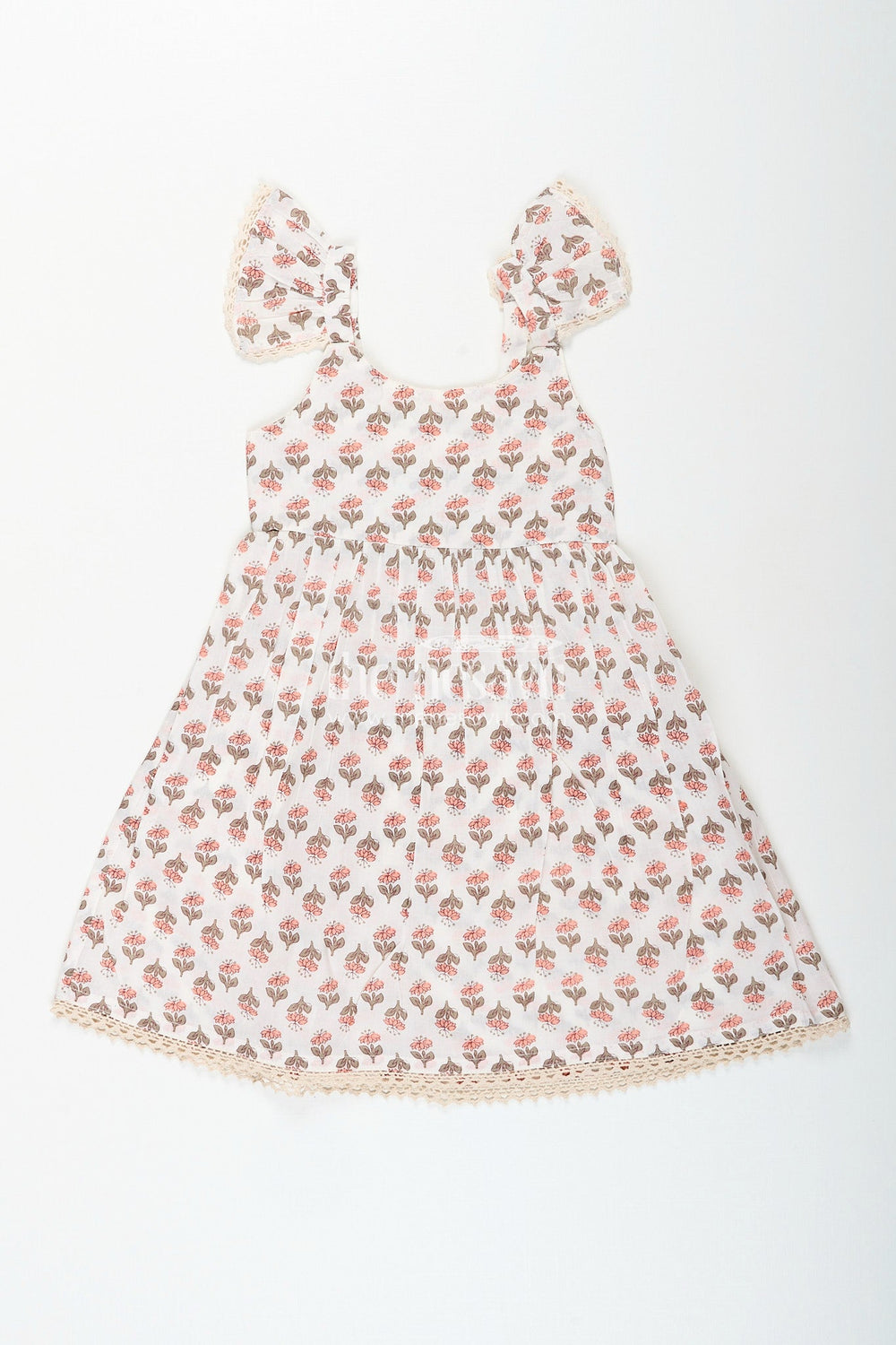 The Nesavu Baby girl cotton frock with ethnic prints for everyday styling Nesavu 16 (1Y) / Cream GFC1966A-16 Nesavu baby girl digital printed cotton frock  sleeveless ethnic outfit daily festive moments