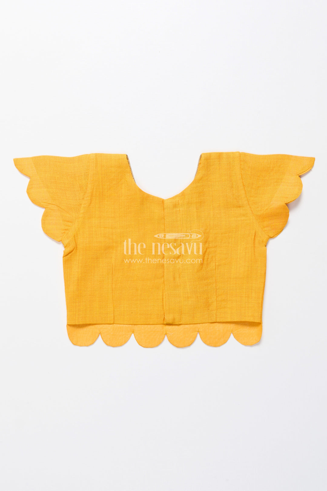 The Nesavu Pattu Pavadai Baby Girl Cotton Frock with Patch Yoke for Festive Dressing Nesavu Nesavu baby girl cotton frock embellished yoke festive wear traditional occasions