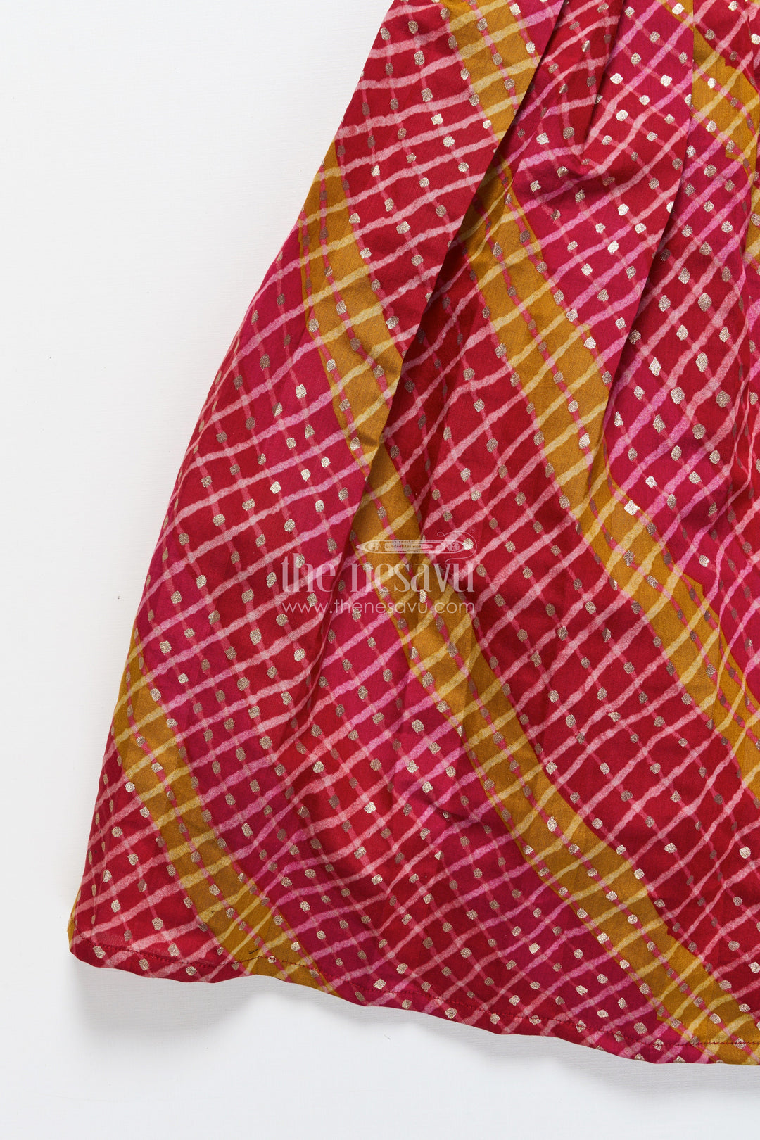 The Nesavu Pattu Pavadai Baby Girl Cotton Frock with Patch Yoke for Festive Dressing Nesavu Nesavu baby girl cotton frock embellished yoke festive wear traditional occasions