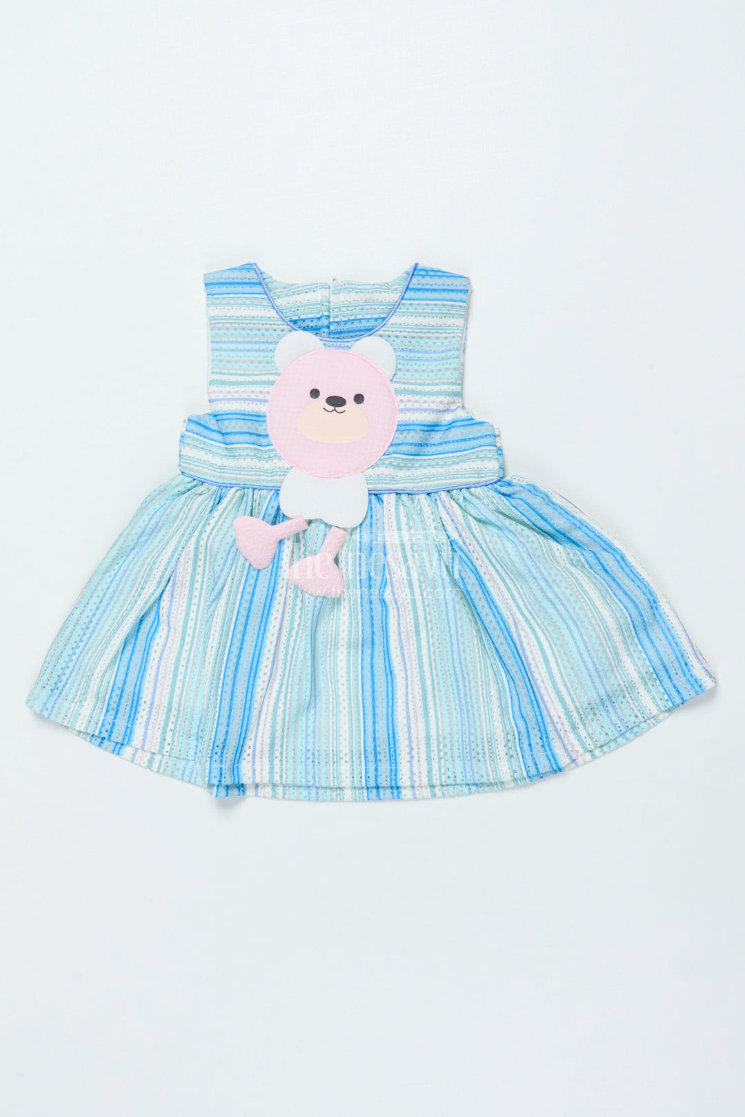 The Nesavu Baby Cotton Frocks Baby Girl Cotton Frock with Soft Stripes and Plush Toy Detail Nesavu Nesavu baby girl cotton frock toy detail comfortable everyday wear