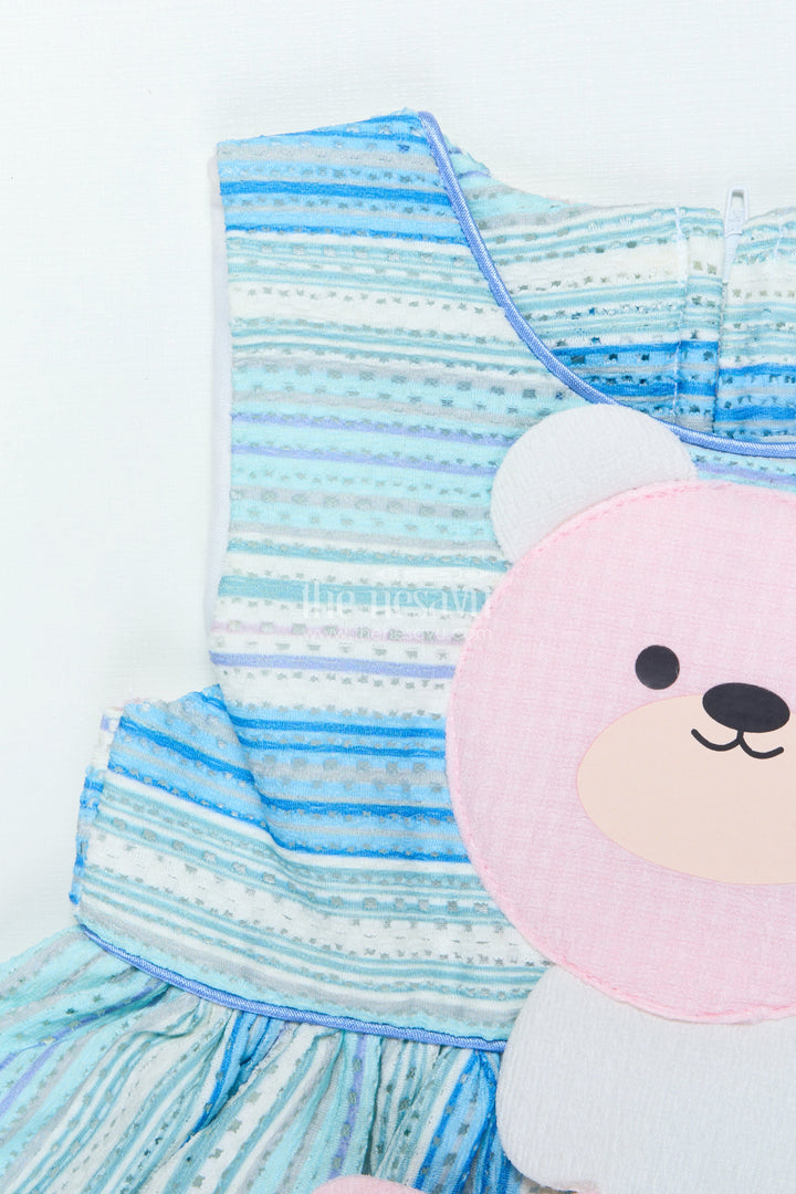 The Nesavu Baby Cotton Frocks Baby Girl Cotton Frock with Soft Stripes and Plush Toy Detail Nesavu Nesavu baby girl cotton frock toy detail comfortable everyday wear