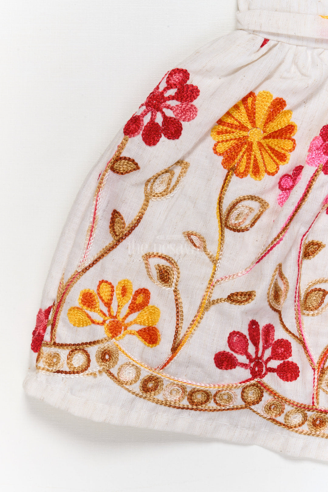 The Nesavu Baby Cotton Frocks Baby Girl Cotton Frock with Vibrant Thread Embroidery and Floral Design Nesavu Nesavu baby girl cotton frock with floral multicolor embroidery