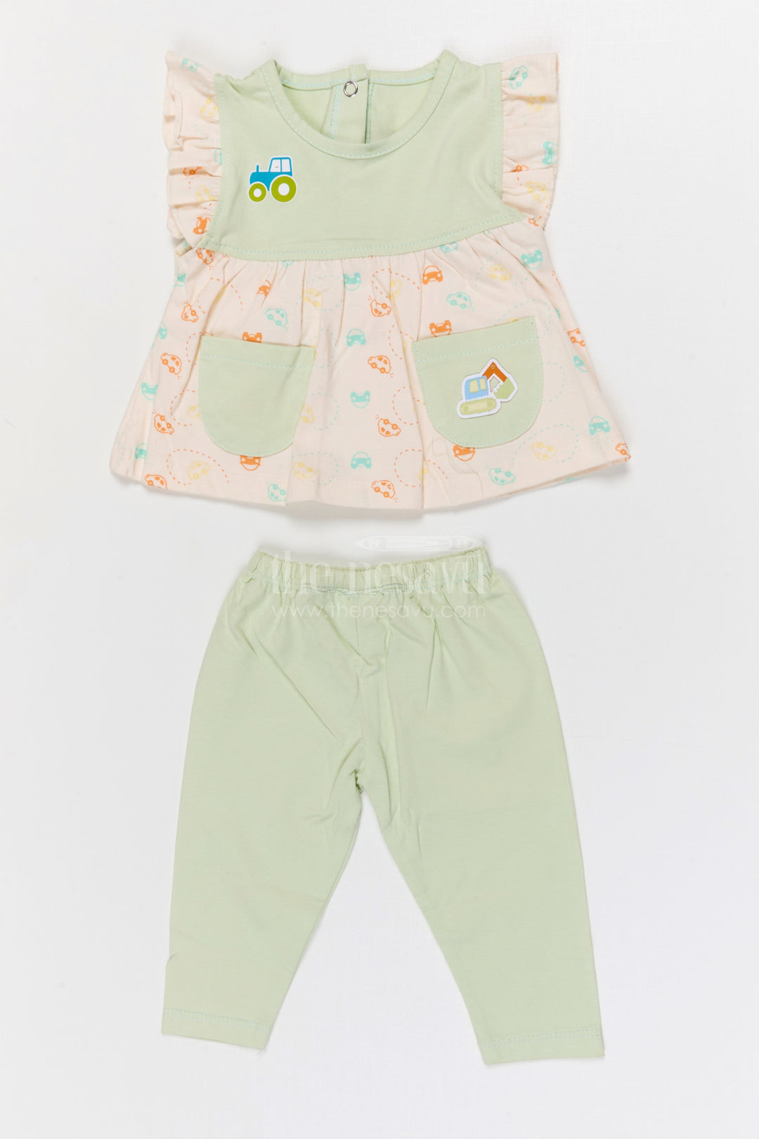 The Nesavu Baby Casual Sets Baby Girl Cotton Jersey Co Ord Set for Daily Comfort Nesavu 10 (NB) / Red / Cotton BFJ933A-10 Nesavu Baby Girl Cotton Jersey Co Ord Set With Digital Print For Daily Wear And Playtime