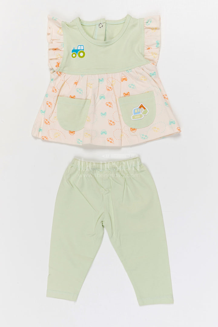 The Nesavu Baby Casual Sets Baby Girl Cotton Jersey Co Ord Set for Daily Comfort Nesavu 10 (NB) / Red / Cotton BFJ933A-10 Nesavu Baby Girl Cotton Jersey Co Ord Set With Digital Print For Daily Wear And Playtime