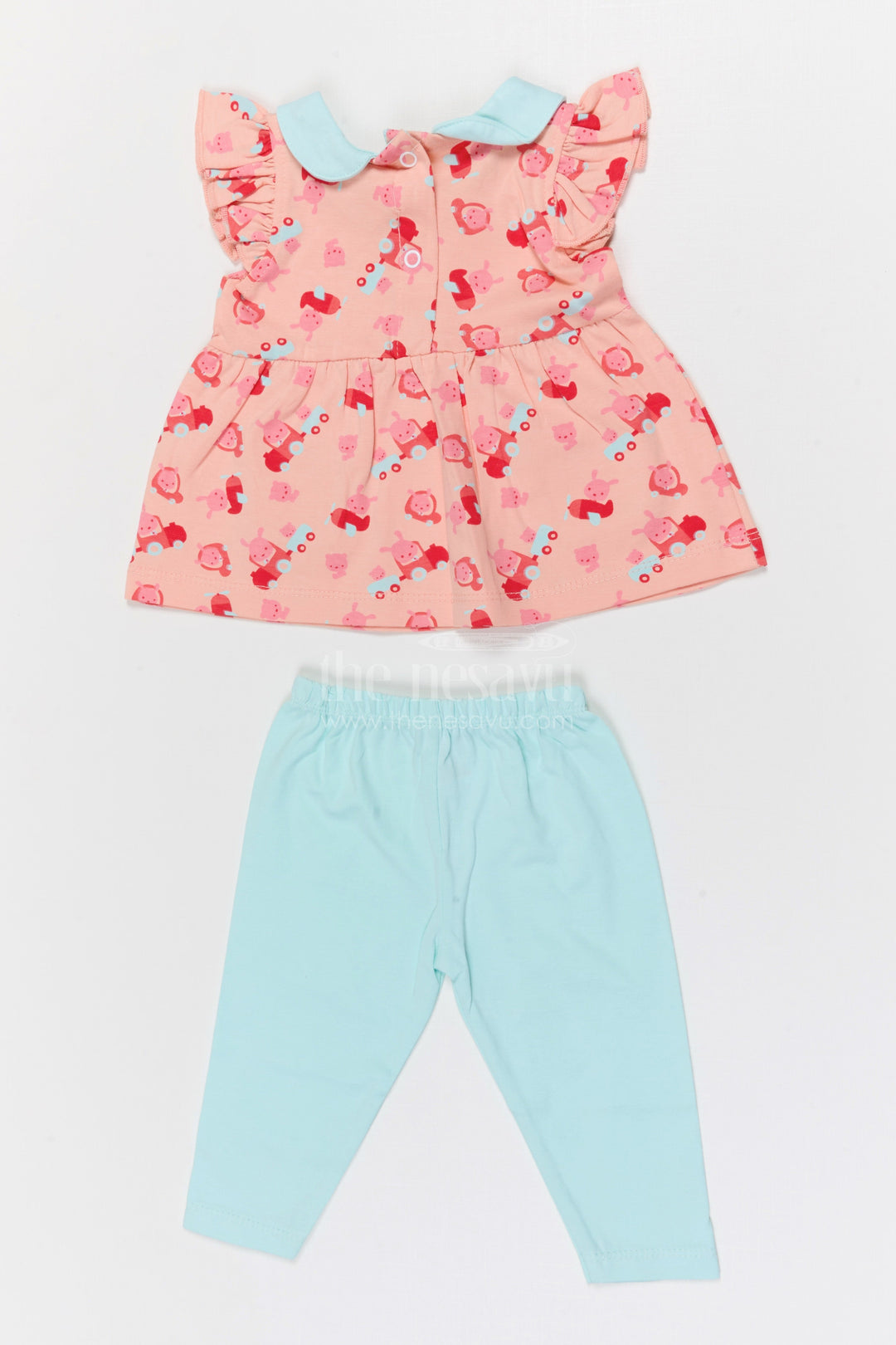 The Nesavu Baby Casual Sets Baby Girl Cotton Jersey Co Ord Set for Playful Outings Nesavu Nesavu Baby Girl Cotton Jersey Co Ord Set With Digital Print For Daily Outings And Playtime