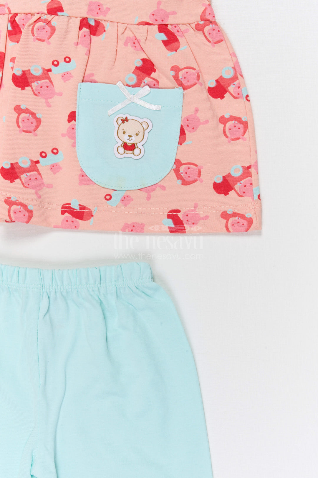 The Nesavu Baby Casual Sets Baby Girl Cotton Jersey Co Ord Set for Playful Outings Nesavu Nesavu Baby Girl Cotton Jersey Co Ord Set With Digital Print For Daily Outings And Playtime