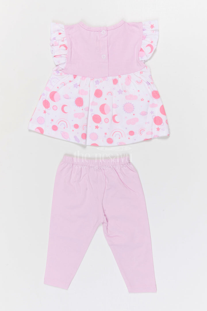 The Nesavu Baby Casual Sets Baby Girl Cotton Lounge Set for Everyday Wear Nesavu Nesavu Baby Girl Cotton Jersey Lounge Set With Digital Print For Everyday Wear And Comfort