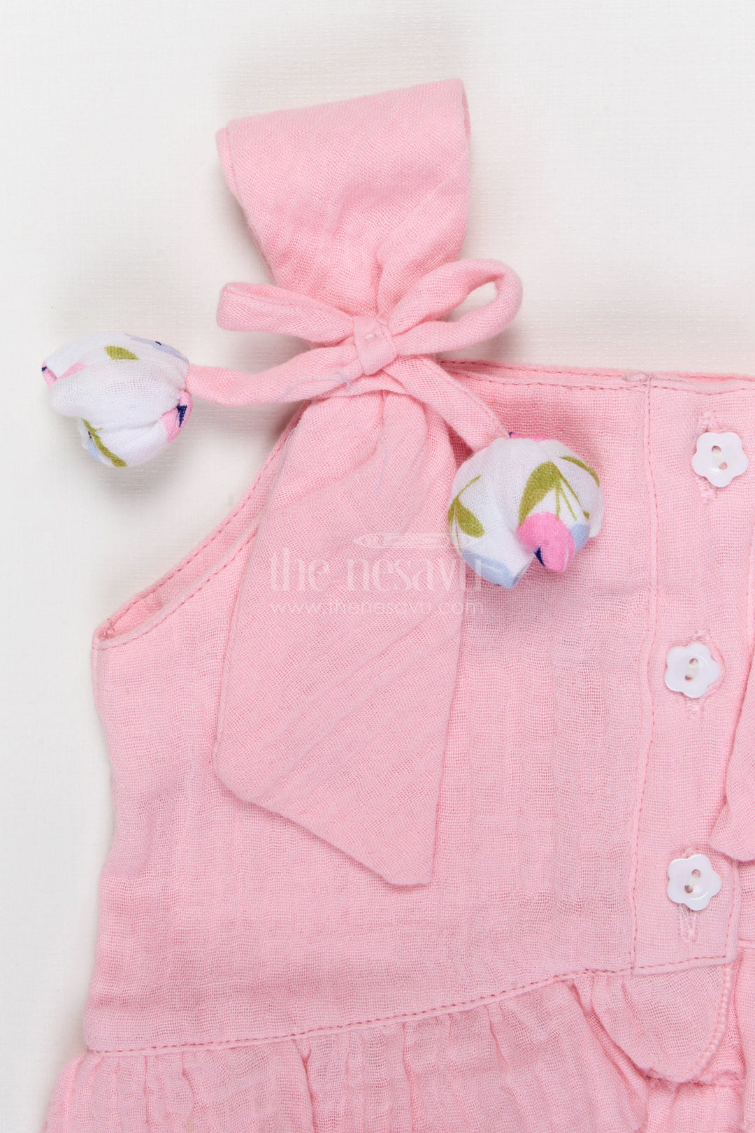 The Nesavu Baby Casual Sets Baby Girl Cotton Top and Floral Skirt Set for Outings Nesavu Nesavu Baby Girl Muslin Cotton Top And Floral Skirt Set For Outings And Casual Summer Wear