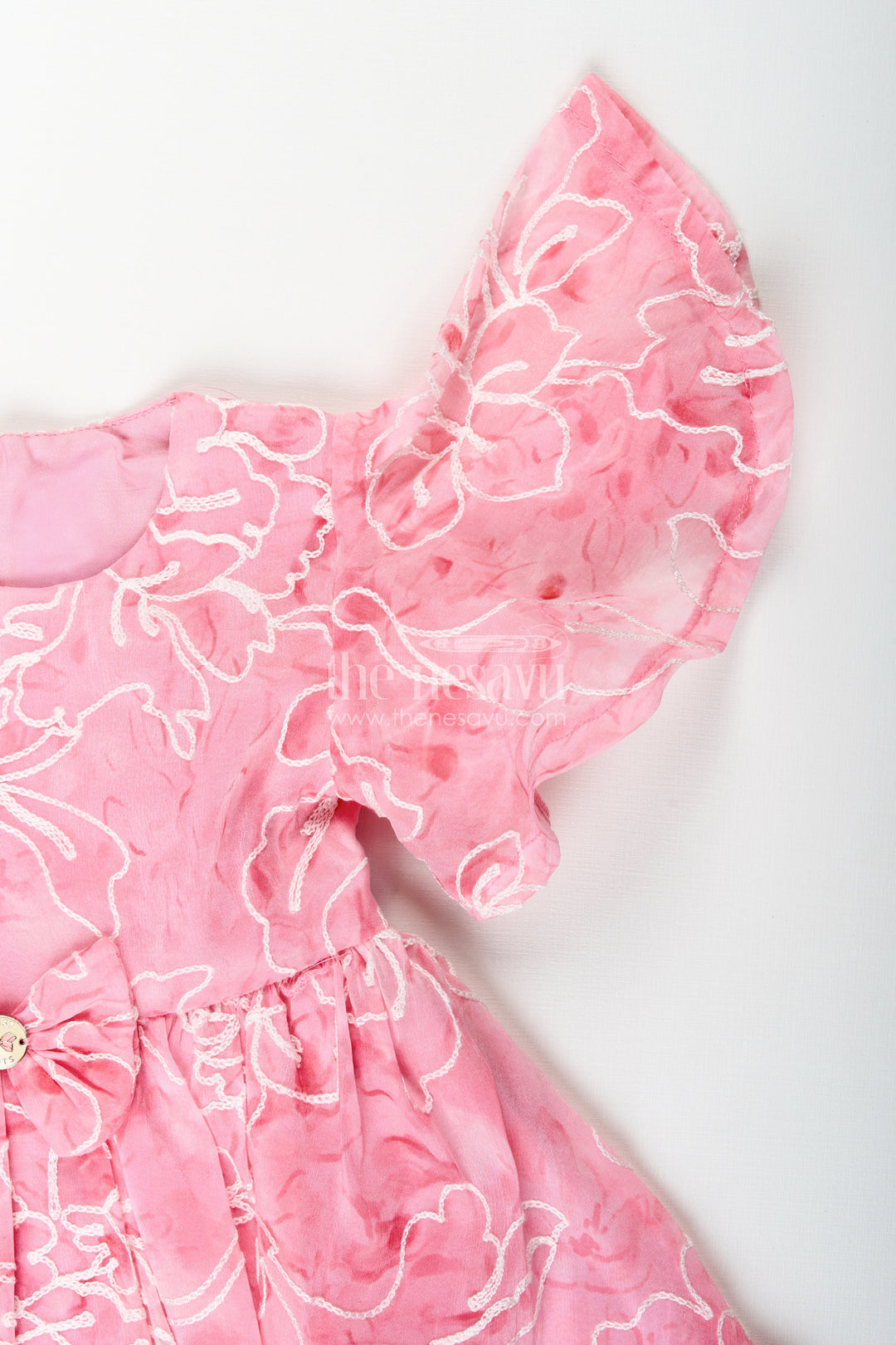 The Nesavu Baby Cotton Frocks Baby girl digital print frock with embroidery for party wear Nesavu Nesavu baby girl digital print frock embroidery festive party wear