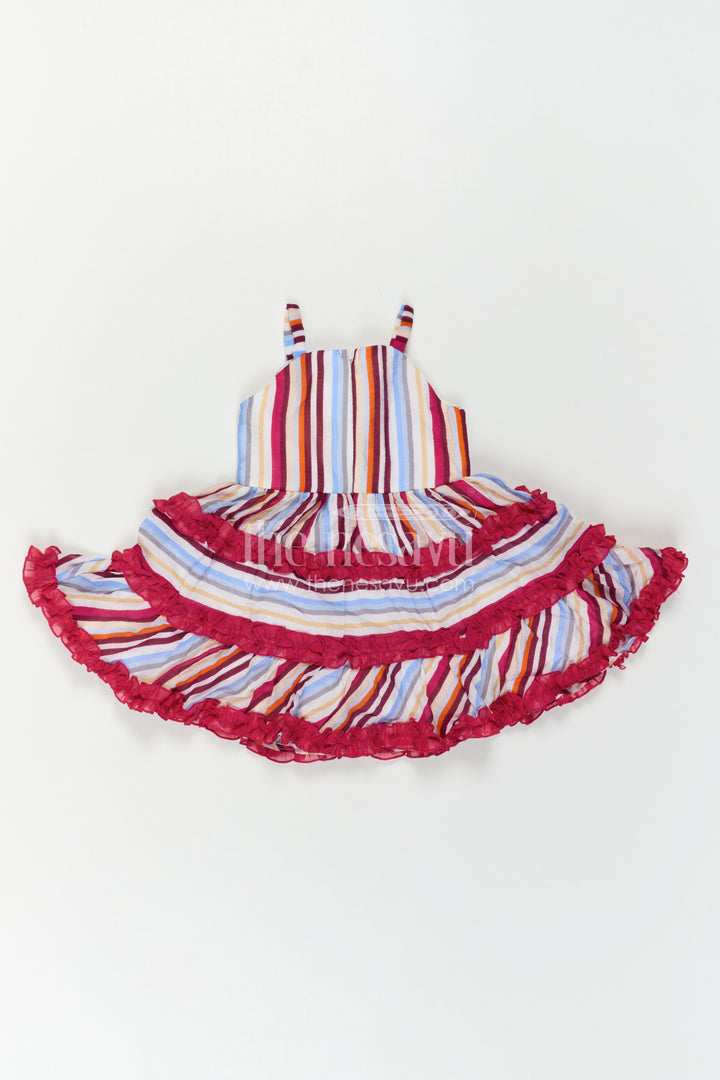 The Nesavu Girls Cotton Frock Baby Girl Dress for Birthday Party and Twirl Moments Nesavu Nesavu Baby Girl Georgette Dress For Birthday Party With Layered Frill Design And Twirl Ready Fit