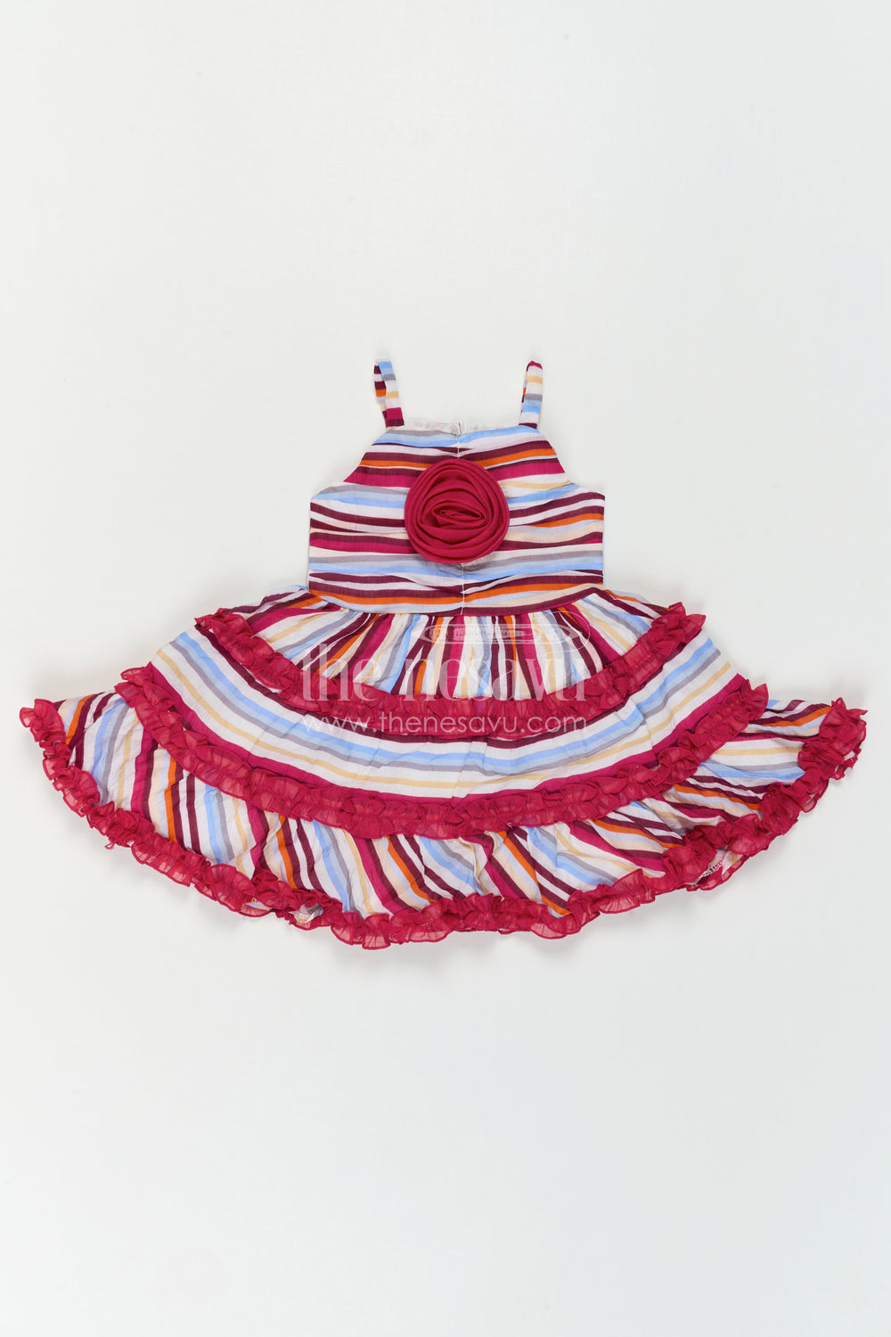 The Nesavu Girls Cotton Frock Baby Girl Dress for Birthday Party and Twirl Moments Nesavu Nesavu Baby Girl Georgette Dress For Birthday Party With Layered Frill Design And Twirl Ready Fit