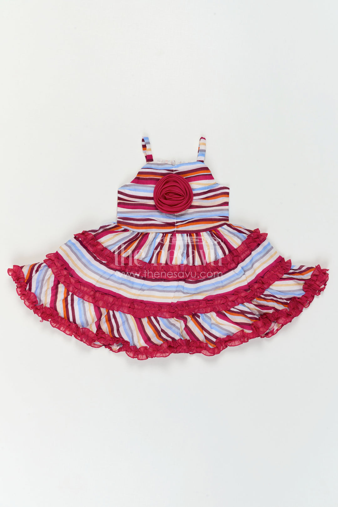 The Nesavu Girls Cotton Frock Baby Girl Dress for Birthday Party and Twirl Moments Nesavu Nesavu Baby Girl Georgette Dress For Birthday Party With Layered Frill Design And Twirl Ready Fit