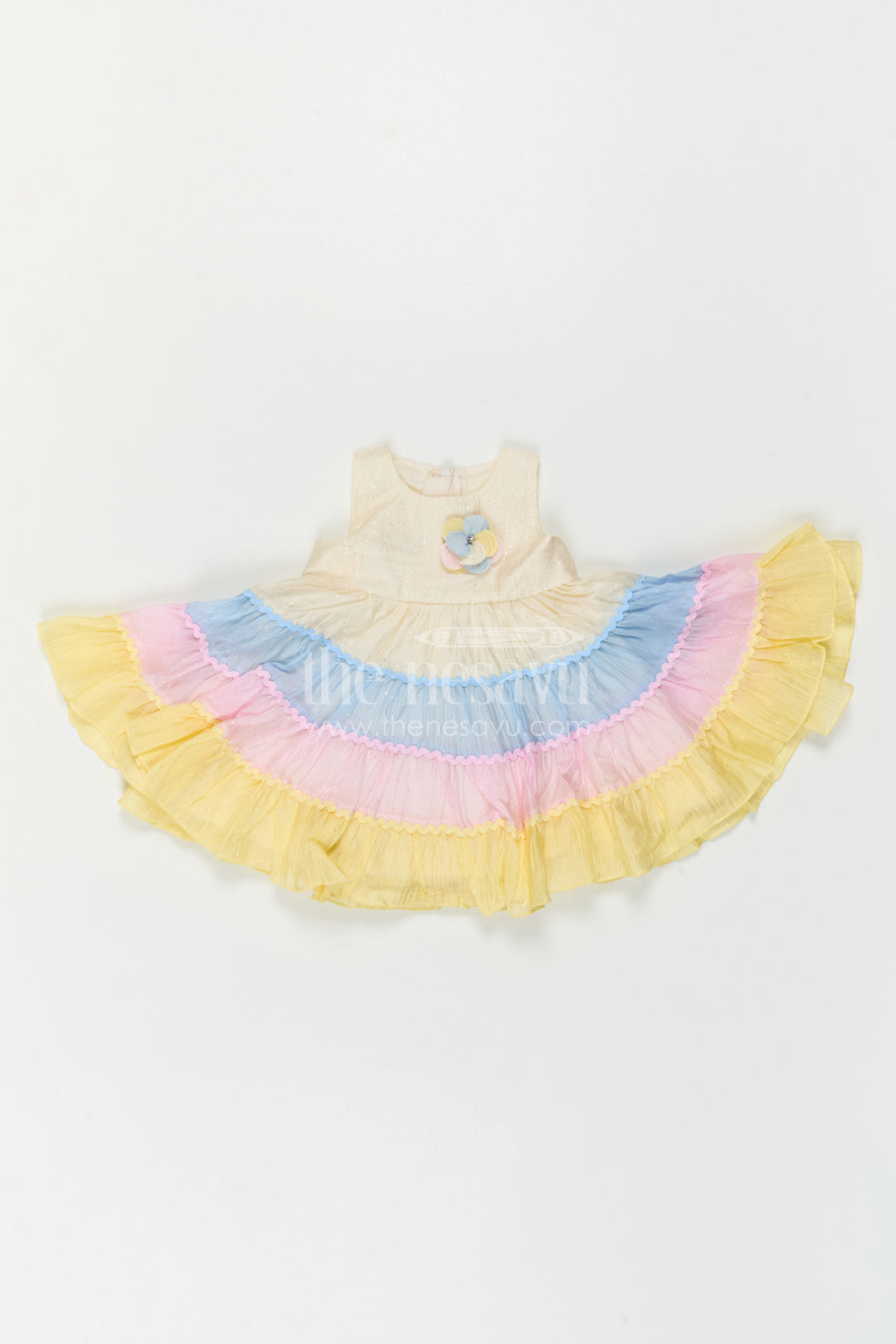 The Nesavu Girls Cotton Frock Baby Girl Dress for Casual Outings and Playful Summer Wear Nesavu Nesavu Baby Girl Cotton Dress For Casual Outings With Layered Design And Comfortable Summer Wear