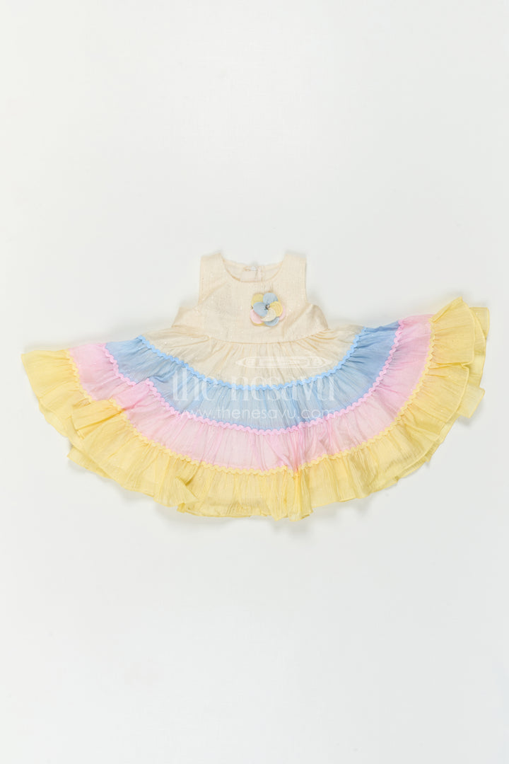 The Nesavu Girls Cotton Frock Baby Girl Dress for Casual Outings and Playful Summer Wear Nesavu Nesavu Baby Girl Cotton Dress For Casual Outings With Layered Design And Comfortable Summer Wear