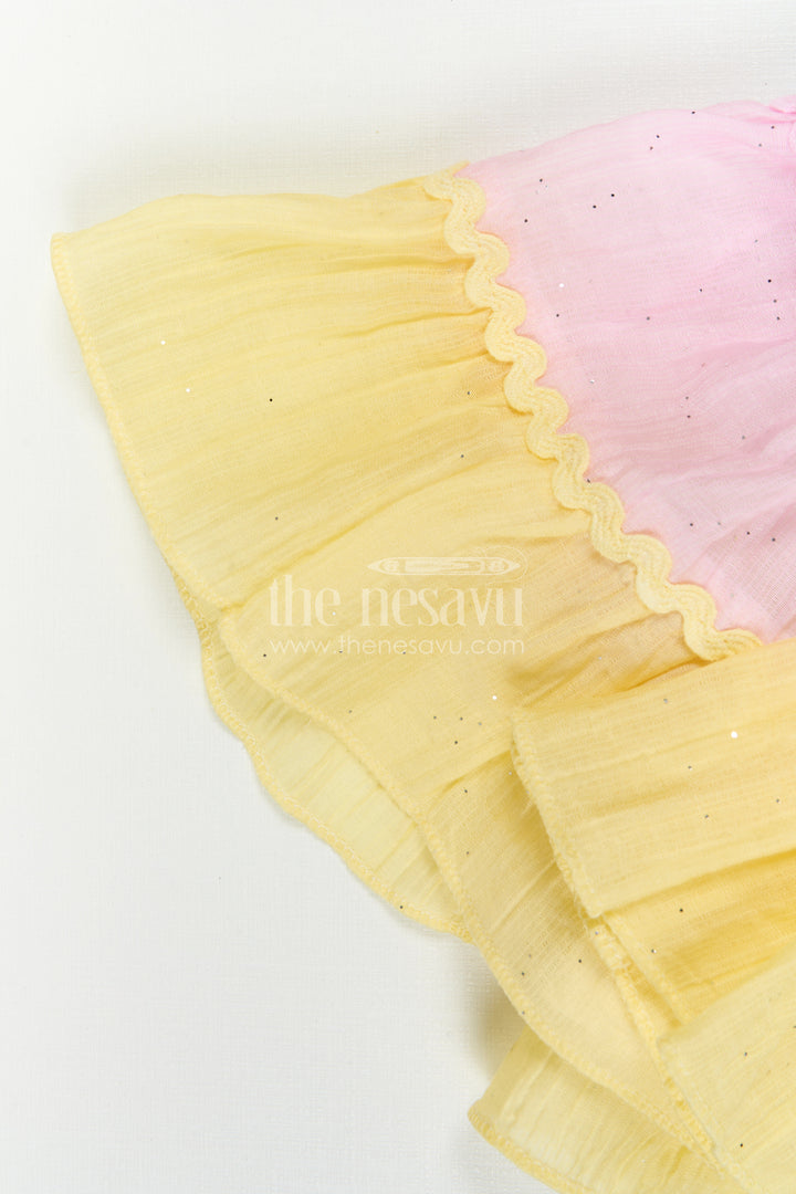 The Nesavu Girls Cotton Frock Baby Girl Dress for Casual Outings and Playful Summer Wear Nesavu Nesavu Baby Girl Cotton Dress For Casual Outings With Layered Design And Comfortable Summer Wear