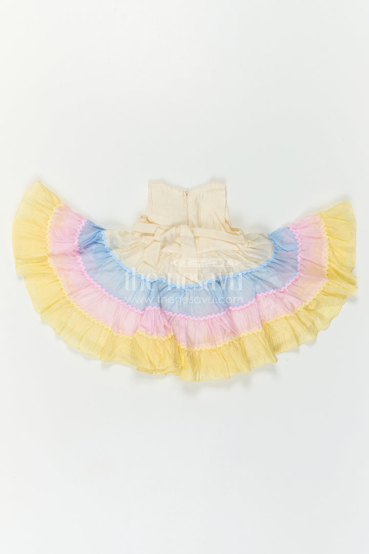 The Nesavu Girls Cotton Frock Baby Girl Dress for Casual Outings and Playful Summer Wear Nesavu Nesavu Baby Girl Cotton Dress For Casual Outings With Layered Design And Comfortable Summer Wear