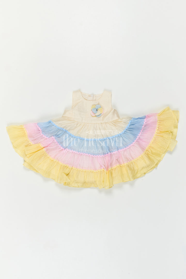 The Nesavu Girls Cotton Frock Baby Girl Dress for Casual Outings and Playful Summer Wear Nesavu Nesavu Baby Girl Cotton Dress For Casual Outings With Layered Design And Comfortable Summer Wear
