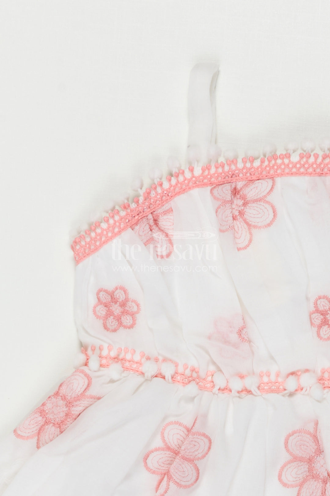 The Nesavu Baby Cotton Frocks Baby Girl Dress for Photoshoot and Everyday Comfort Wear Nesavu Nesavu Baby Girl Dress For Photoshoot With Cotton Fabric And Thread Embroidery Soft Flared Outfit
