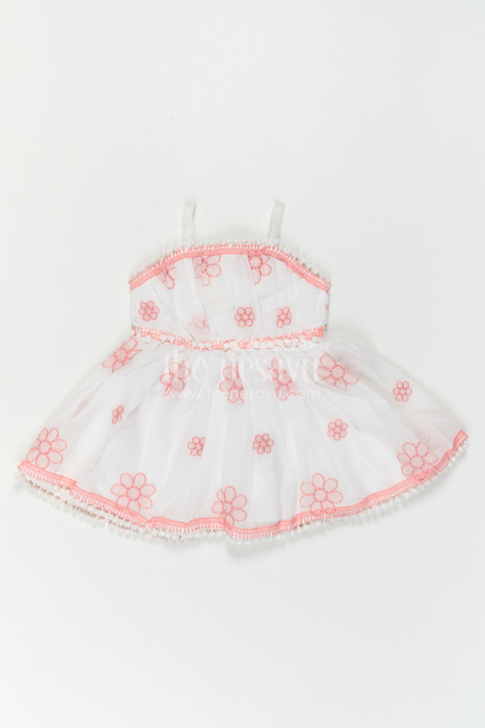 The Nesavu Baby Cotton Frocks Baby Girl Dress for Photoshoot and Everyday Comfort Wear Nesavu Nesavu Baby Girl Dress For Photoshoot With Cotton Fabric And Thread Embroidery Soft Flared Outfit