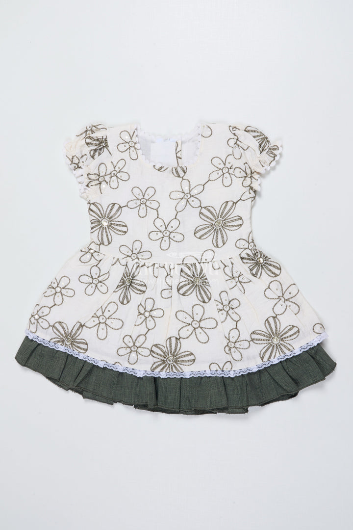The Nesavu Girls Cotton Frock Baby Girl Embroidered Cotton Frock for Birthdays and Day Events Nesavu Nesavu baby girl cotton frock floral embroidery birthday parties festive occasions