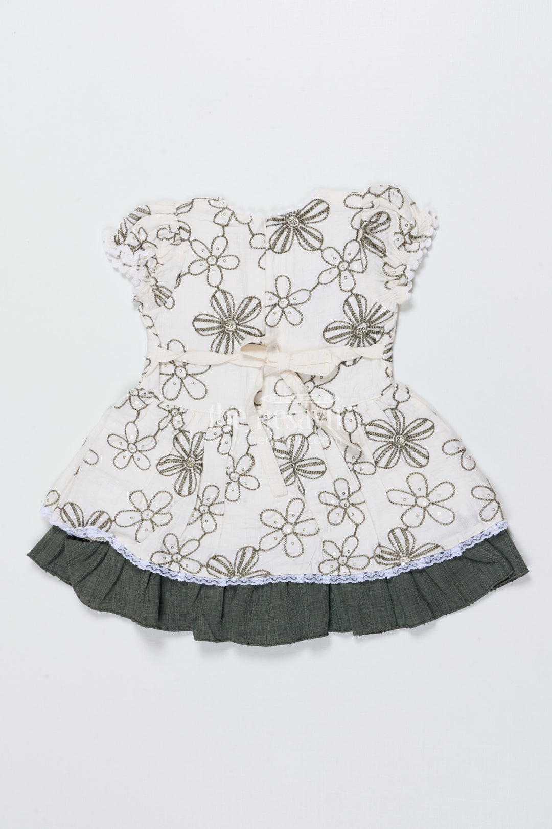 The Nesavu Girls Cotton Frock Baby Girl Embroidered Cotton Frock for Birthdays and Day Events Nesavu Nesavu baby girl cotton frock floral embroidery birthday parties festive occasions