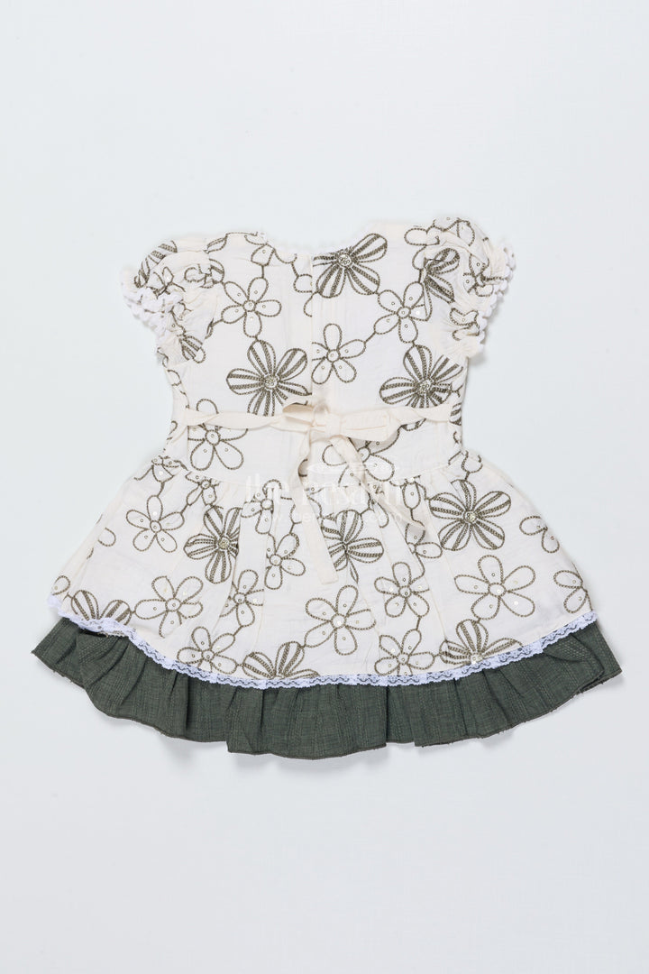 The Nesavu Girls Cotton Frock Baby Girl Embroidered Cotton Frock for Birthdays and Day Events Nesavu Nesavu baby girl cotton frock floral embroidery birthday parties festive occasions