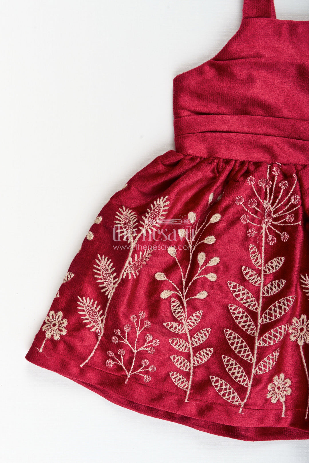 The Nesavu Baby Cotton Frocks Baby girl embroidered cotton frock with designer jacket ideal for birthday or naming ceremony Nesavu Nesavu baby girl embroidered frock net jacket  perfect birthday festive events