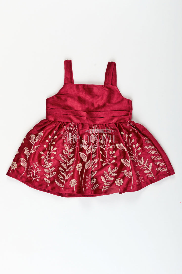 The Nesavu Baby Cotton Frocks Baby girl embroidered cotton frock with designer jacket ideal for birthday or naming ceremony Nesavu Nesavu baby girl embroidered frock net jacket  perfect birthday festive events