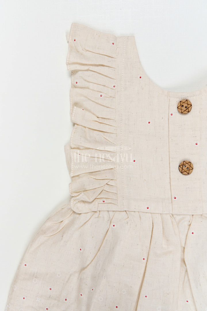 The Nesavu Baby Cotton Frocks Baby Girl Embroidered Frock for Festive Days and Family Functions Nesavu Nesavu Baby Girl Embroidered Cotton Frock For Festive Days And Family Functions With Thread Work Design
