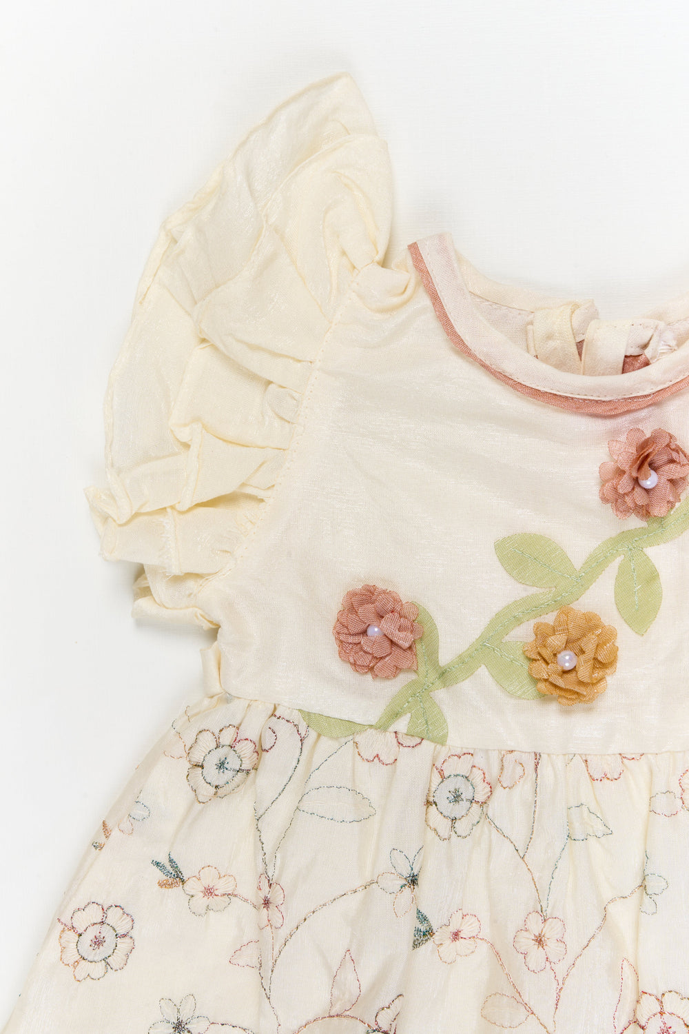 The Nesavu Girls Cotton Frock Baby Girl Embroidered Frock for Naming Ceremony and Family Events Nesavu Nesavu baby girl embroidered georgette frock for naming ceremony and traditional celebrations