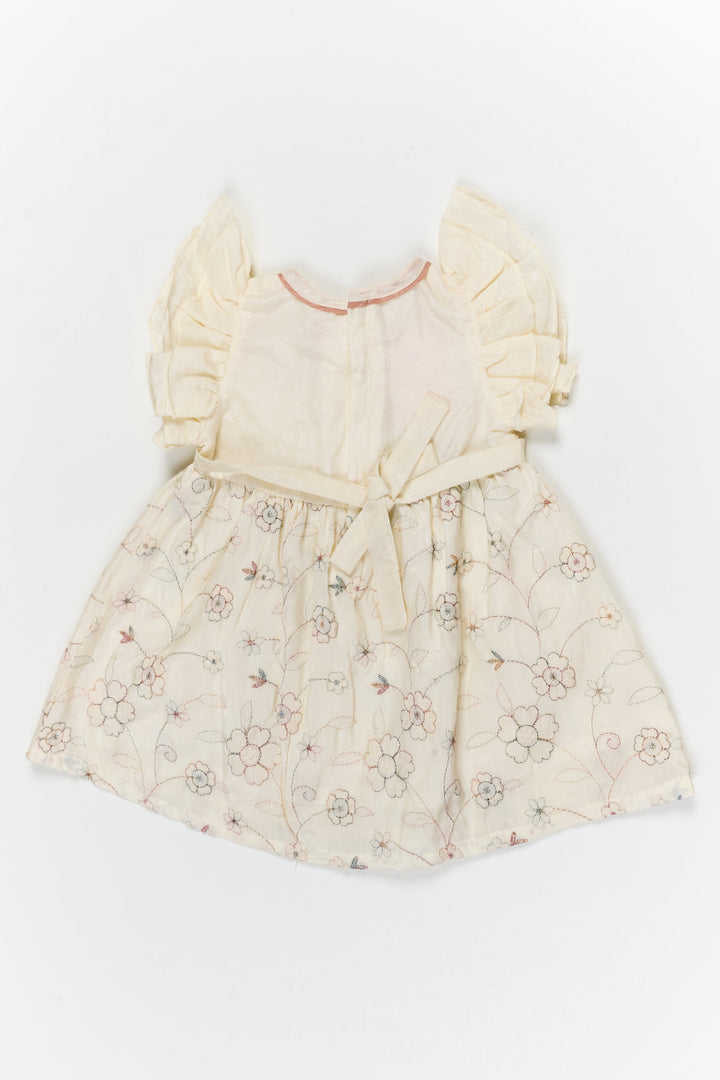 The Nesavu Girls Cotton Frock Baby Girl Embroidered Frock for Naming Ceremony and Family Events Nesavu Nesavu baby girl embroidered georgette frock for naming ceremony and traditional celebrations