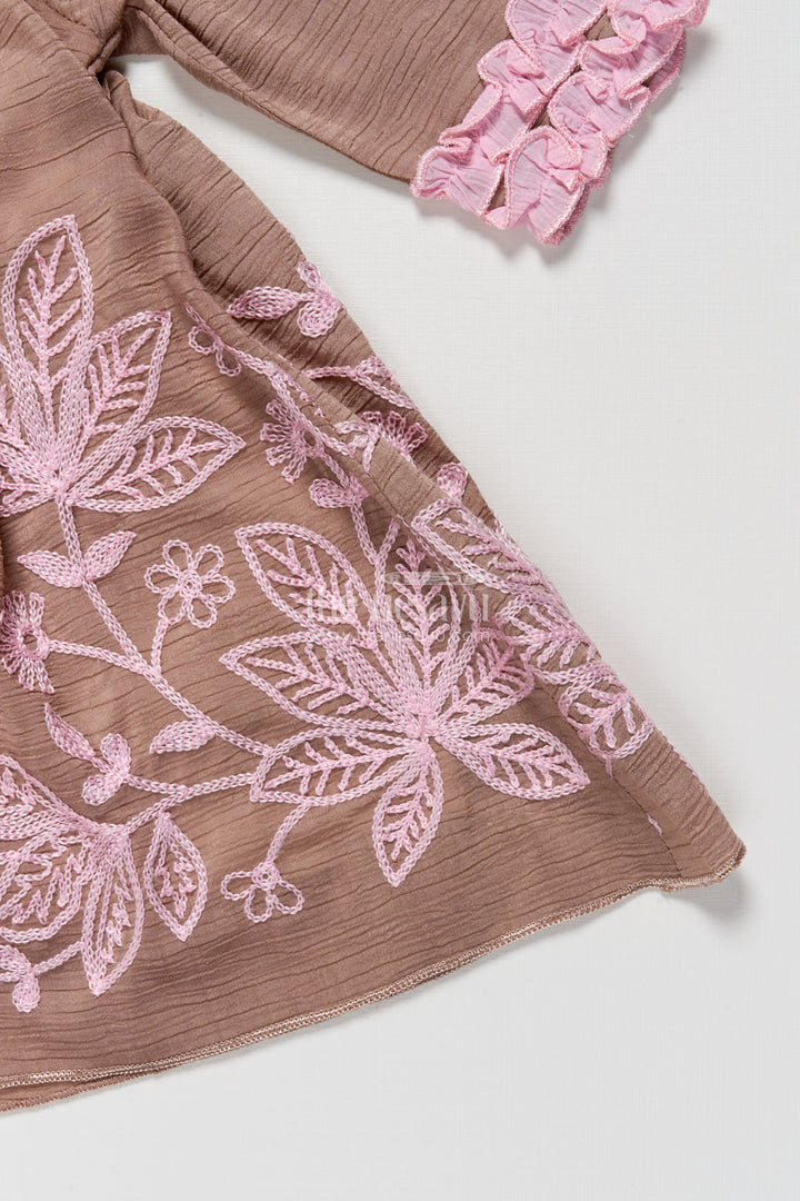 The Nesavu Girls Fancy Frock Baby Girl Embroidered Frock for Traditional Celebrations and Gifting Nesavu Nesavu baby girl embroidered georgette frock  ideal naming ceremonies traditional family events