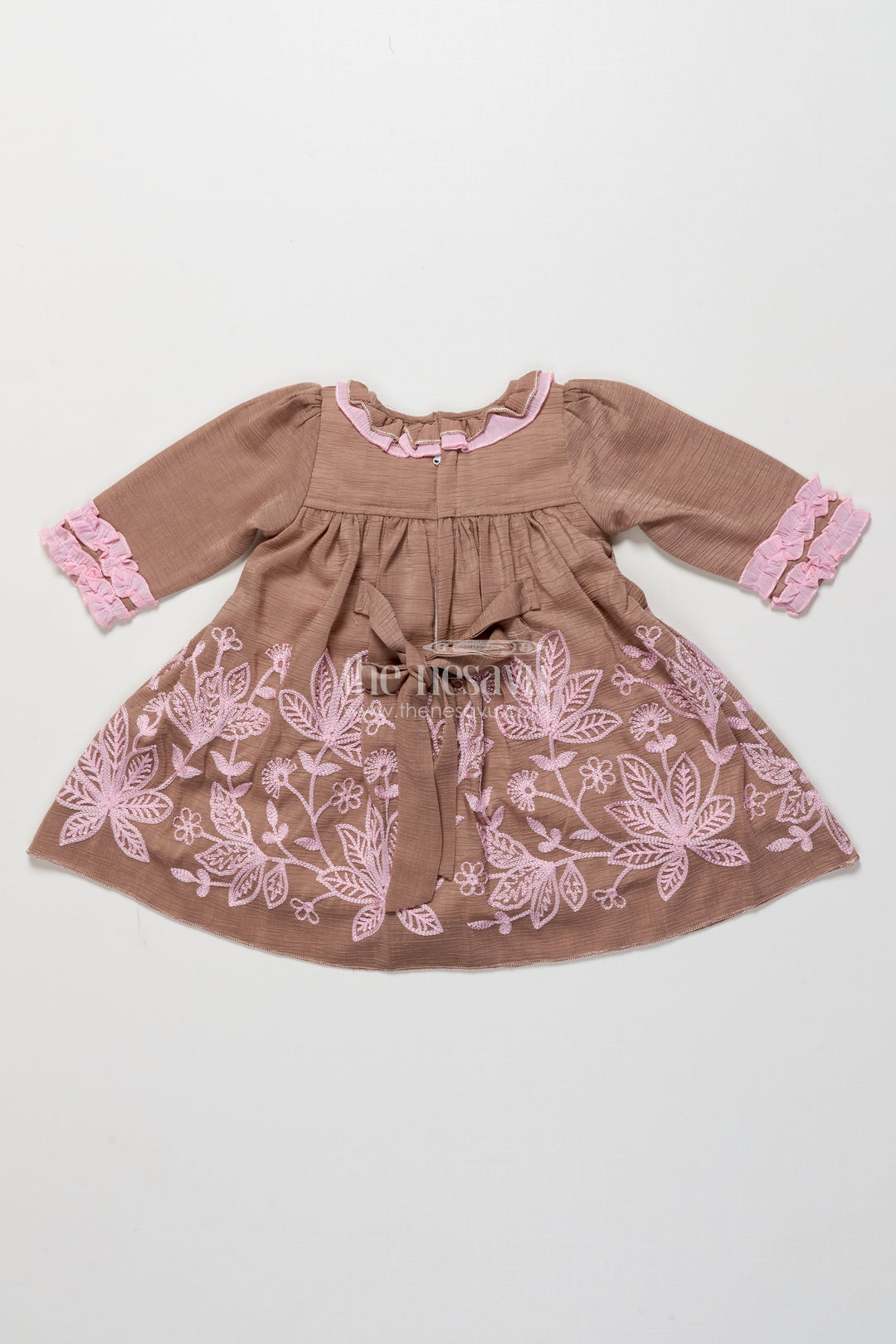 The Nesavu Girls Fancy Frock Baby Girl Embroidered Frock for Traditional Celebrations and Gifting Nesavu Nesavu baby girl embroidered georgette frock  ideal naming ceremonies traditional family events