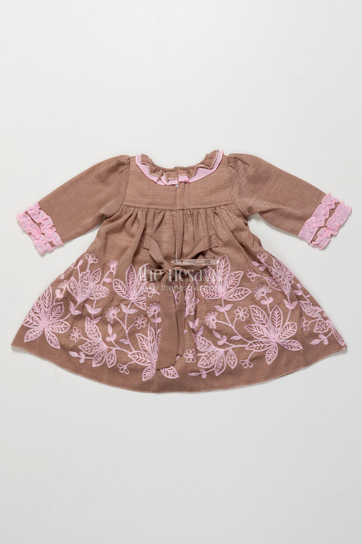 The Nesavu Girls Fancy Frock Baby Girl Embroidered Frock for Traditional Celebrations and Gifting Nesavu Nesavu baby girl embroidered georgette frock  ideal naming ceremonies traditional family events